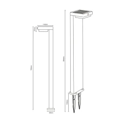 Lampa ogrodowa solarna czarna GRID