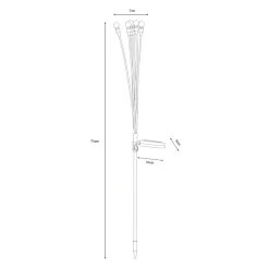 Lampa outdoorowa solarna LED IP44 czarno-srebrna