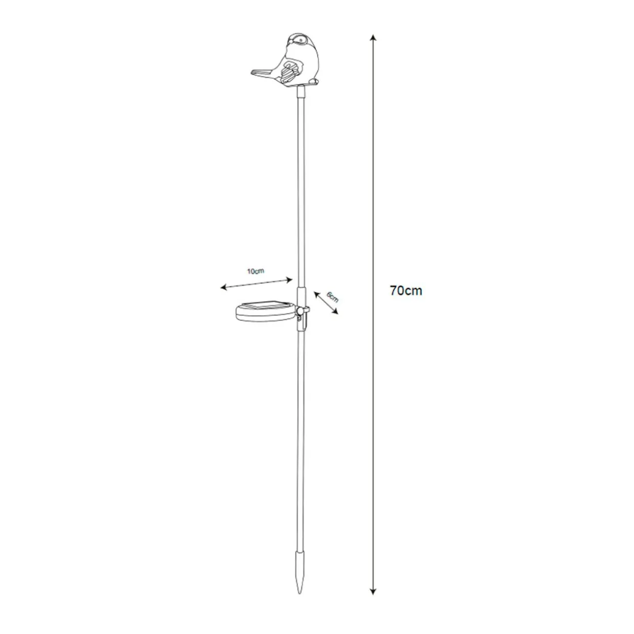 Lampa outdoorowa solarna LED IP44 kolorowy PTAK