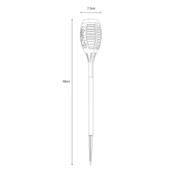 Lampa outdoorowa solarna IP44 czarna 50 cm
