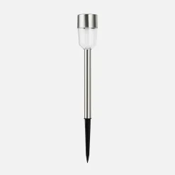 Lampa outdoorowa solarna IP44 srebrna 34 cm