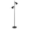 Lampa podłogowa 2 reflektory czarna DRACO
