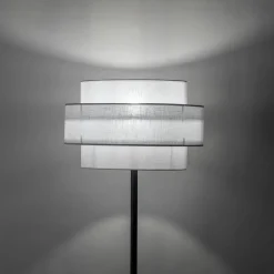 Lampa podłogowa abażur biały CALISTO