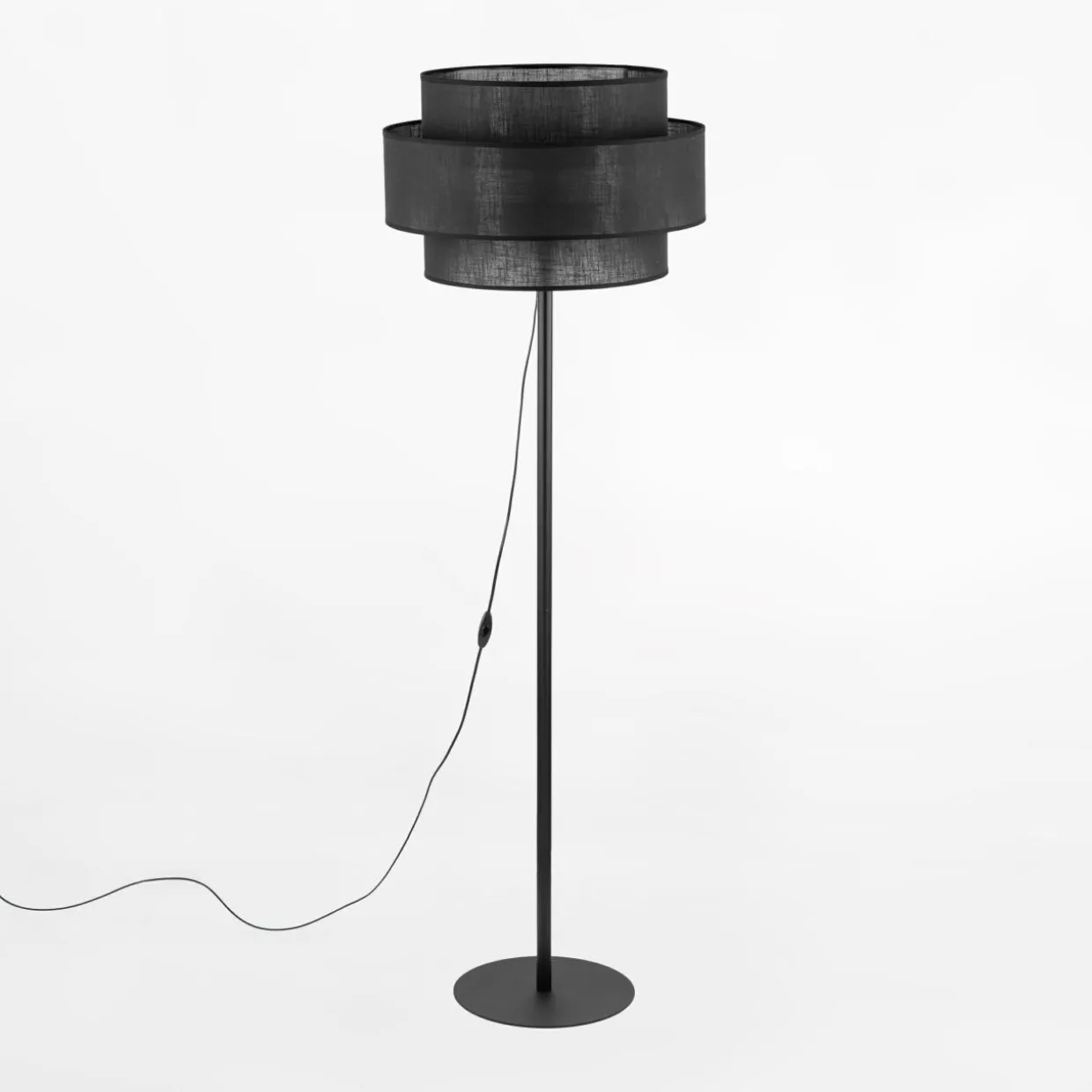 Lampa podłogowa abażur czarny CALISTO