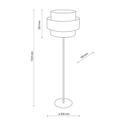 Lampa podłogowa abażur czarny CALISTO