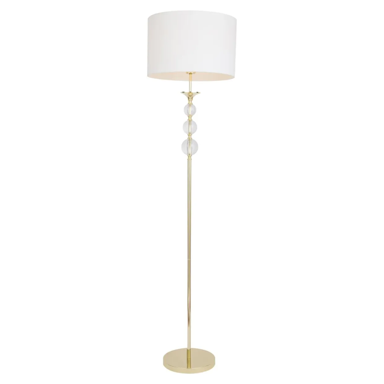 Lampa podłogowa biało-złota REA II
