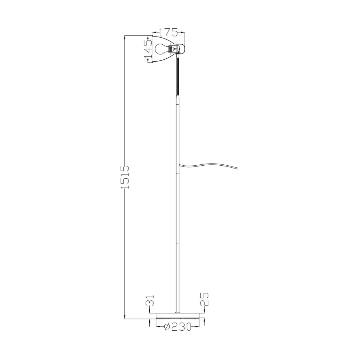 Lampa podłogowa czarna BOSCA