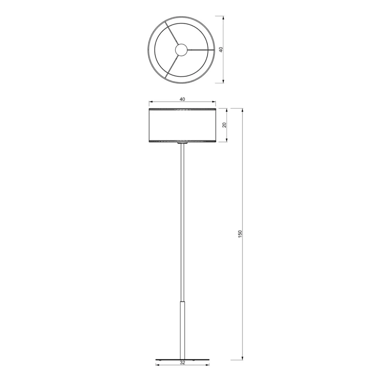 Lampa podłogowa czarna LOFT