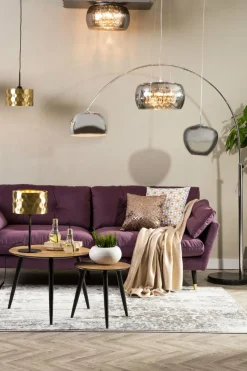 Lampa podłogowa do salonu łukowa chrom SOHO