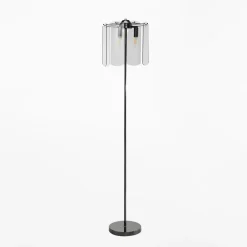 Lampa podłogowa dymione szkło czarna NIRA