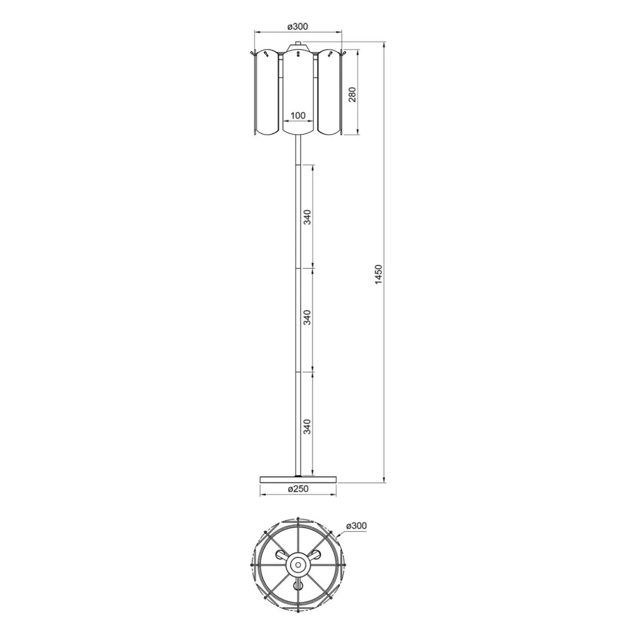 Lampa podłogowa dymione szkło czarna NIRA