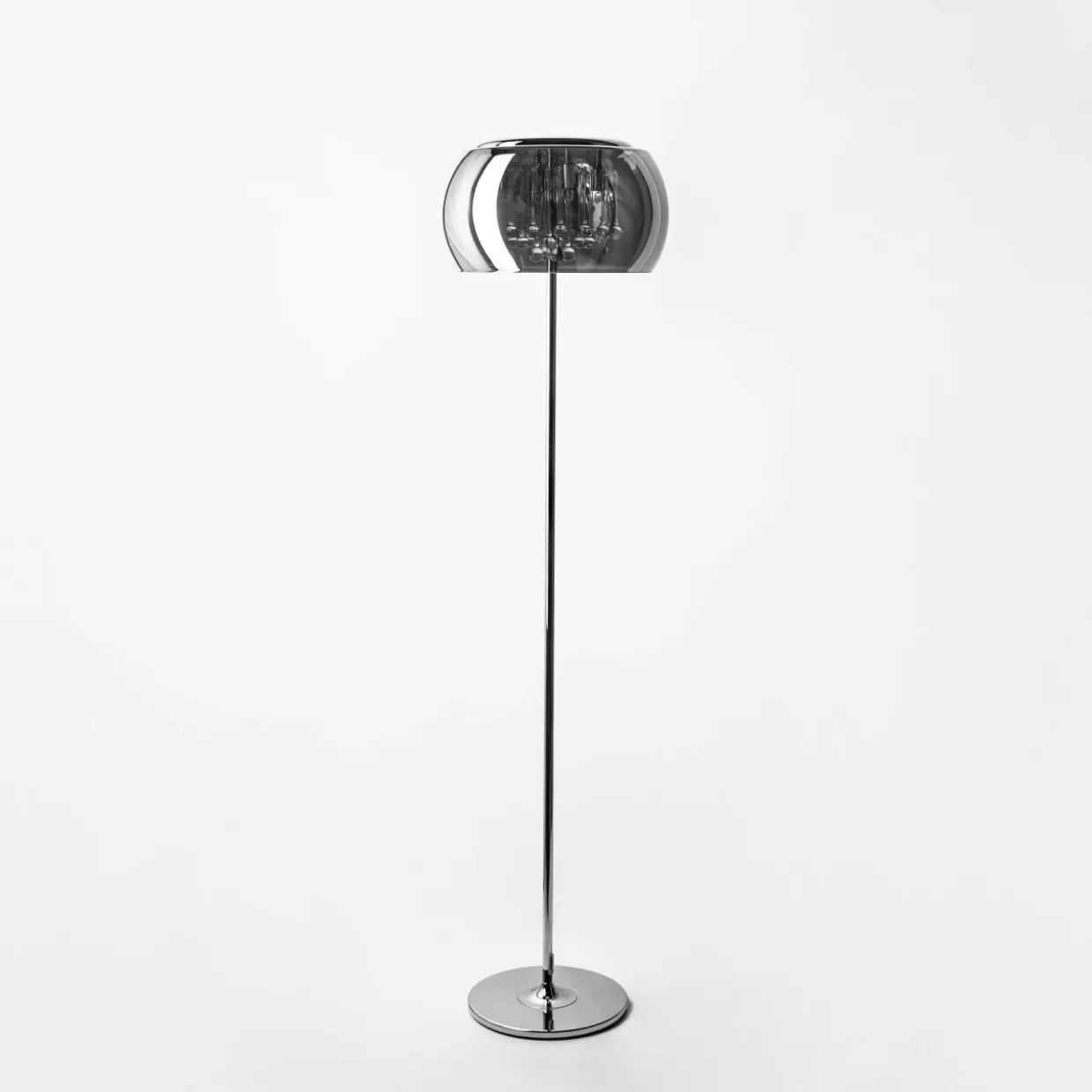 Lampa podłogowa glamour z kryształkami chromowana CRYSTAL