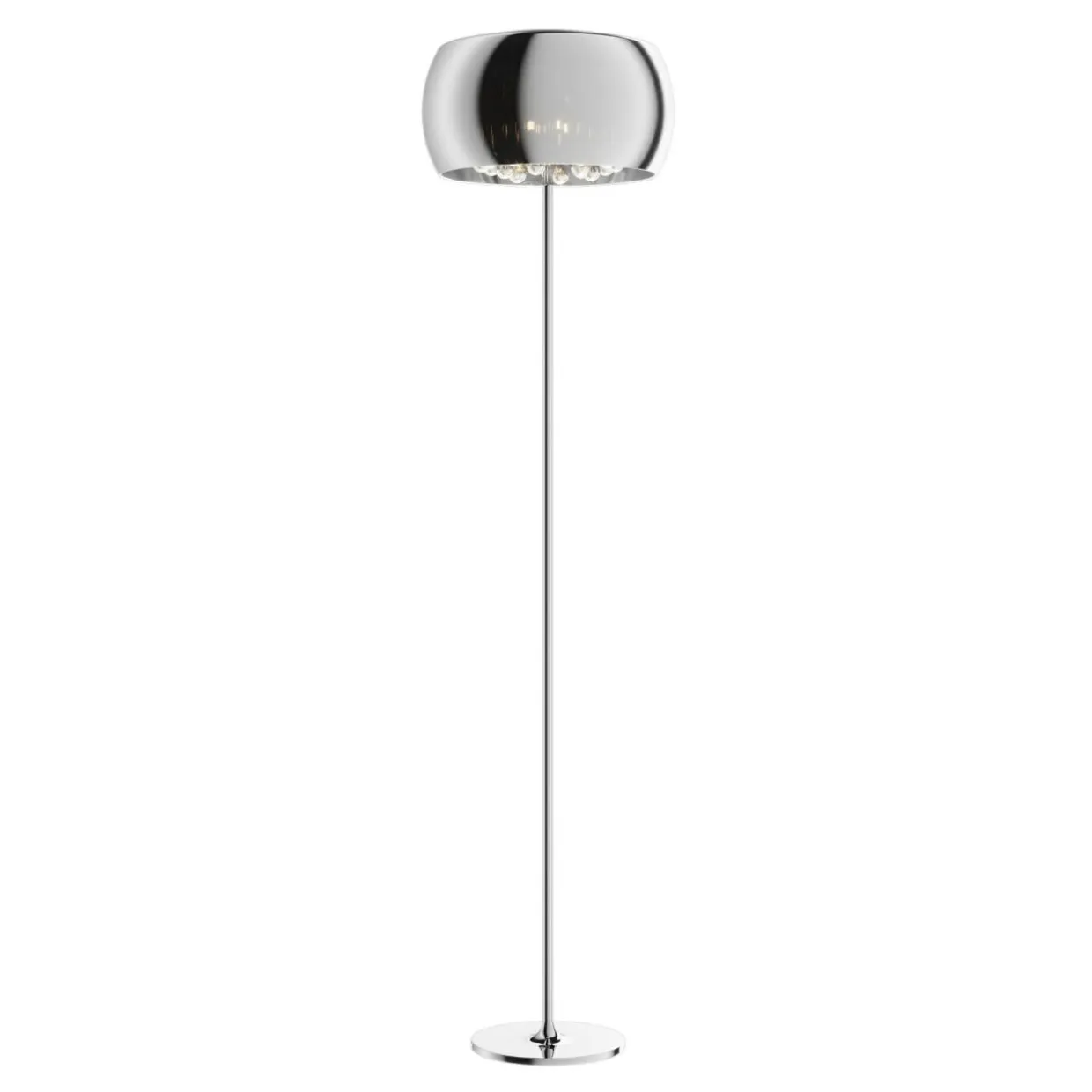 Lampa podłogowa glamour z kryształkami chromowana CRYSTAL
