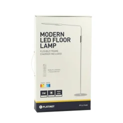 Lampa podłogowa LED biała ze sterowaniem manualnym i na pilota