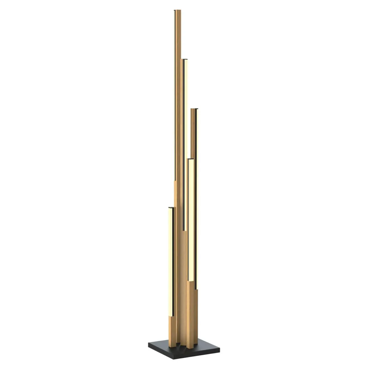 Lampa podłogowa LED czarna drewniana ELIOT