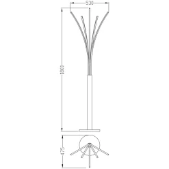 Lampa podłogowa LED VELDEN czarna drewniana