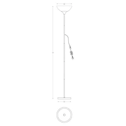 Lampa podłogowa loftowa biało-serbrna SARDA