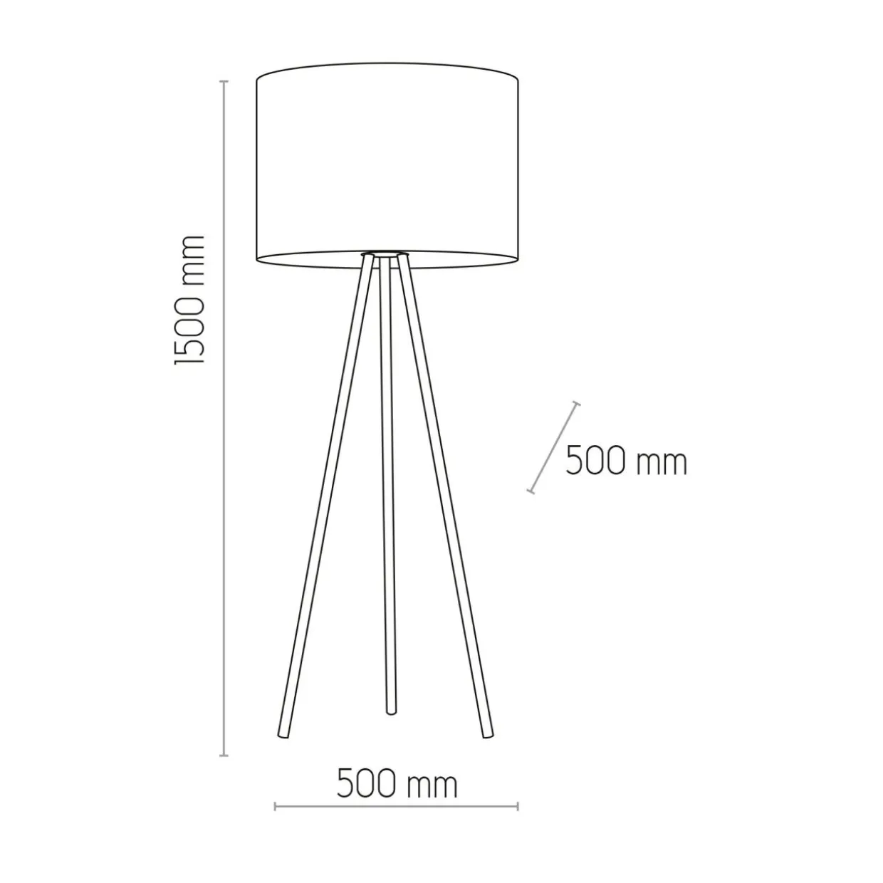 Lampa podłogowa na czarnym trójnogu JUTA