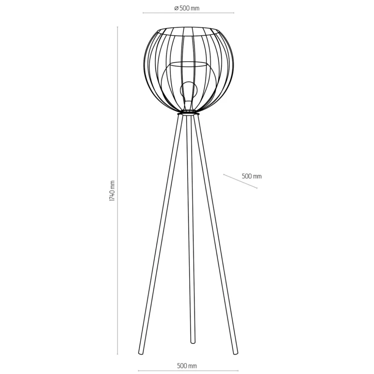 Lampa podłogowa na trójnogu czarna UNIVERSO