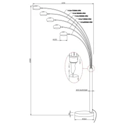 Lampa podłogowa nowoczesna chrom ZODIAC