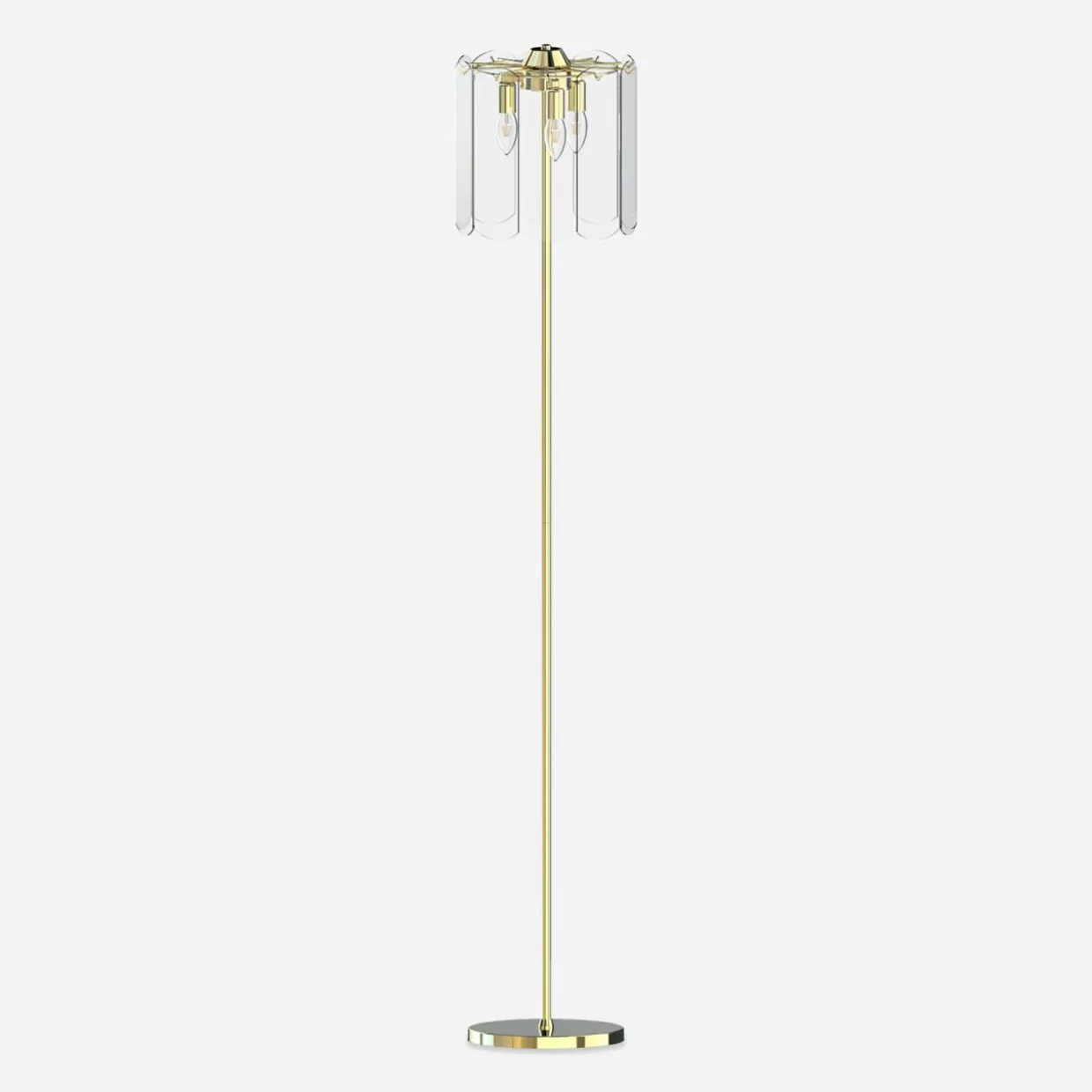 Lampa podłogowa transparentne szkło złota NIRA