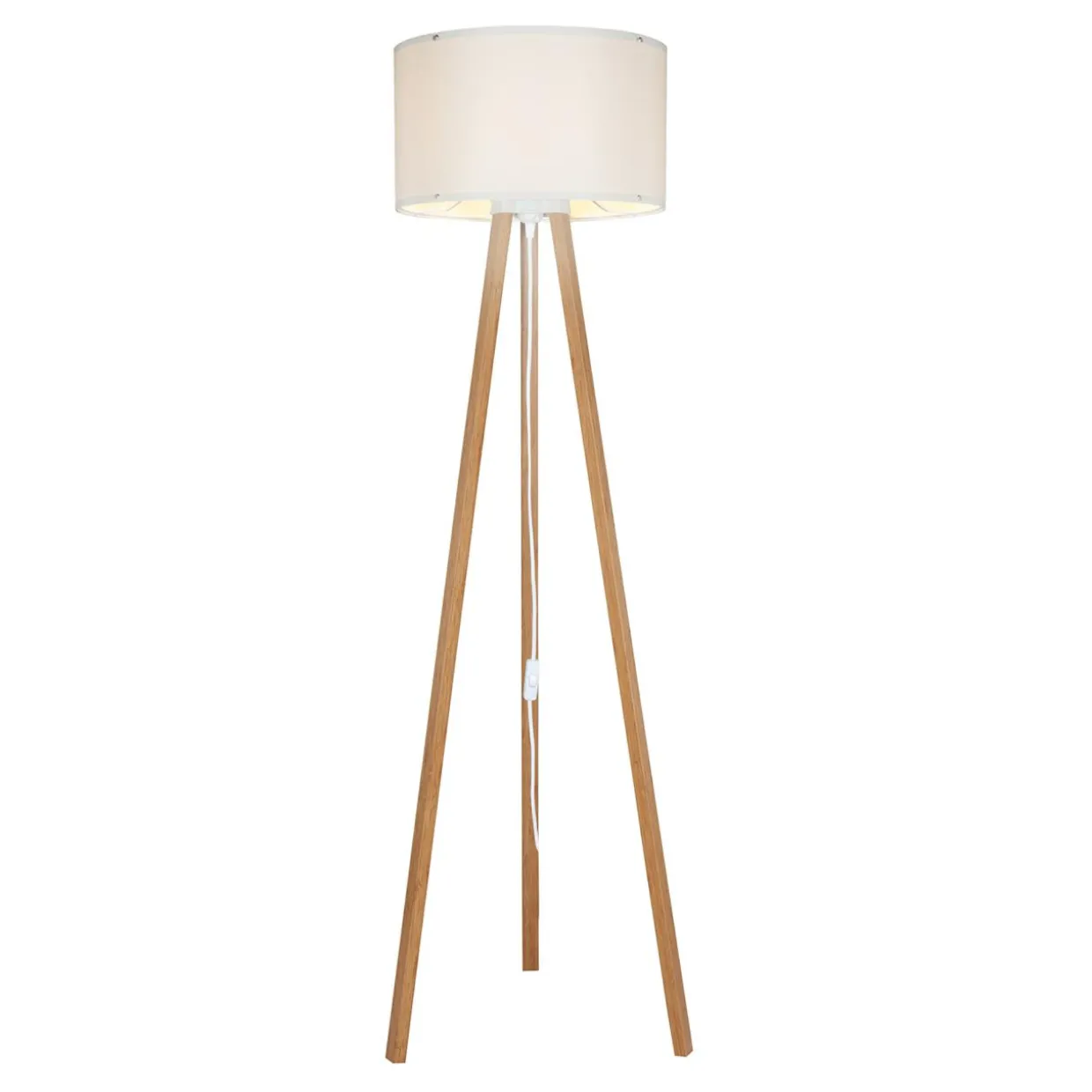 Lampa podłogowa trójnóg bambus kremowa PIKO