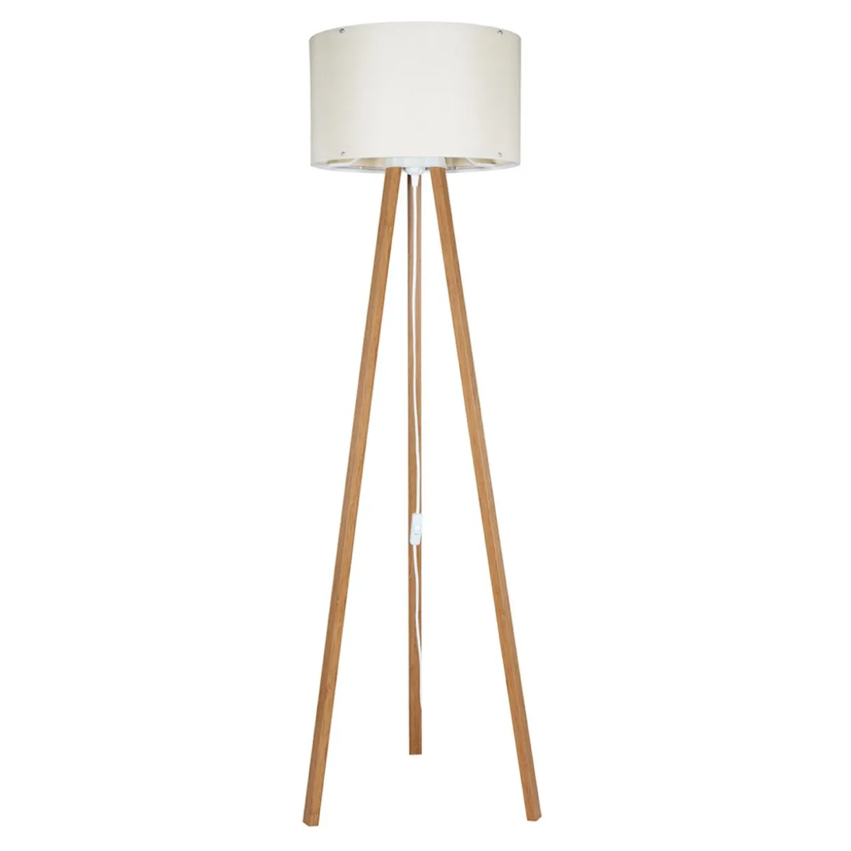 Lampa podłogowa trójnóg bambus kremowa PIKO
