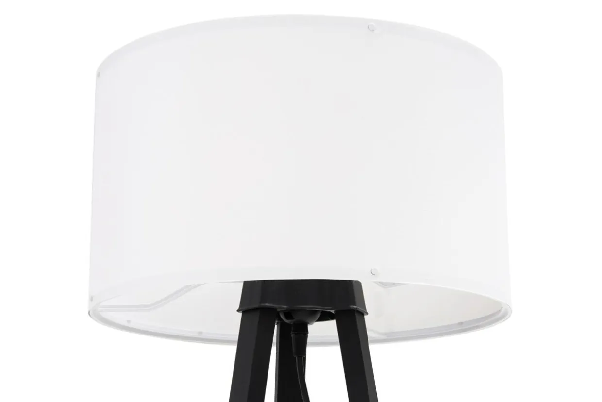 Lampa podłogowa trójnóg czarno-biała PIKO