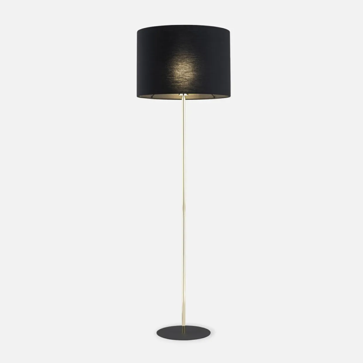 Lampa podłogowa z abażurem czarno-złota UMBERTO