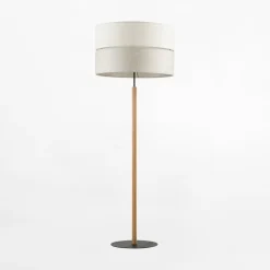 Lampa podłogowa z abażurem szary ECO