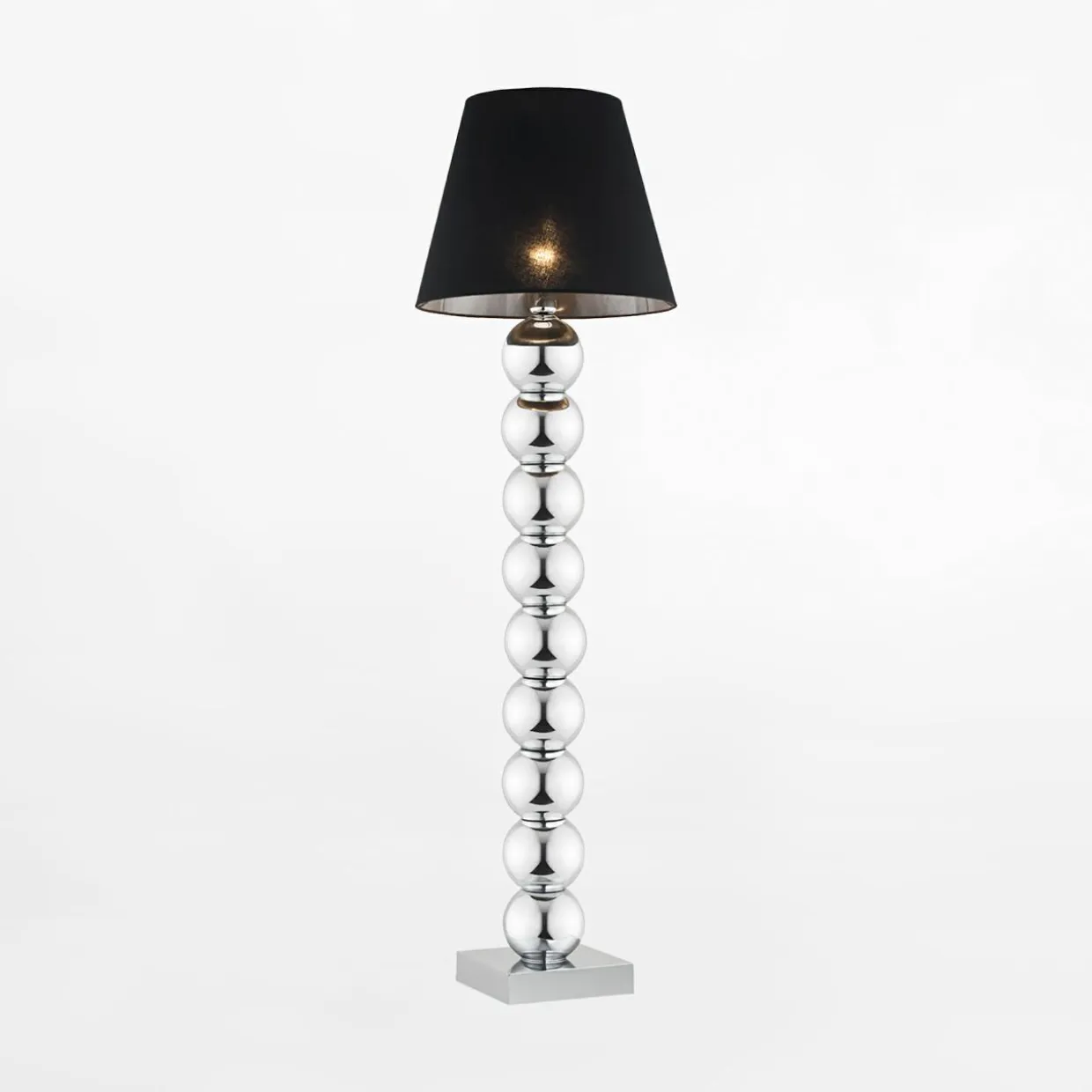 Lampa podłogowa z abażurem czarna FUDŻI