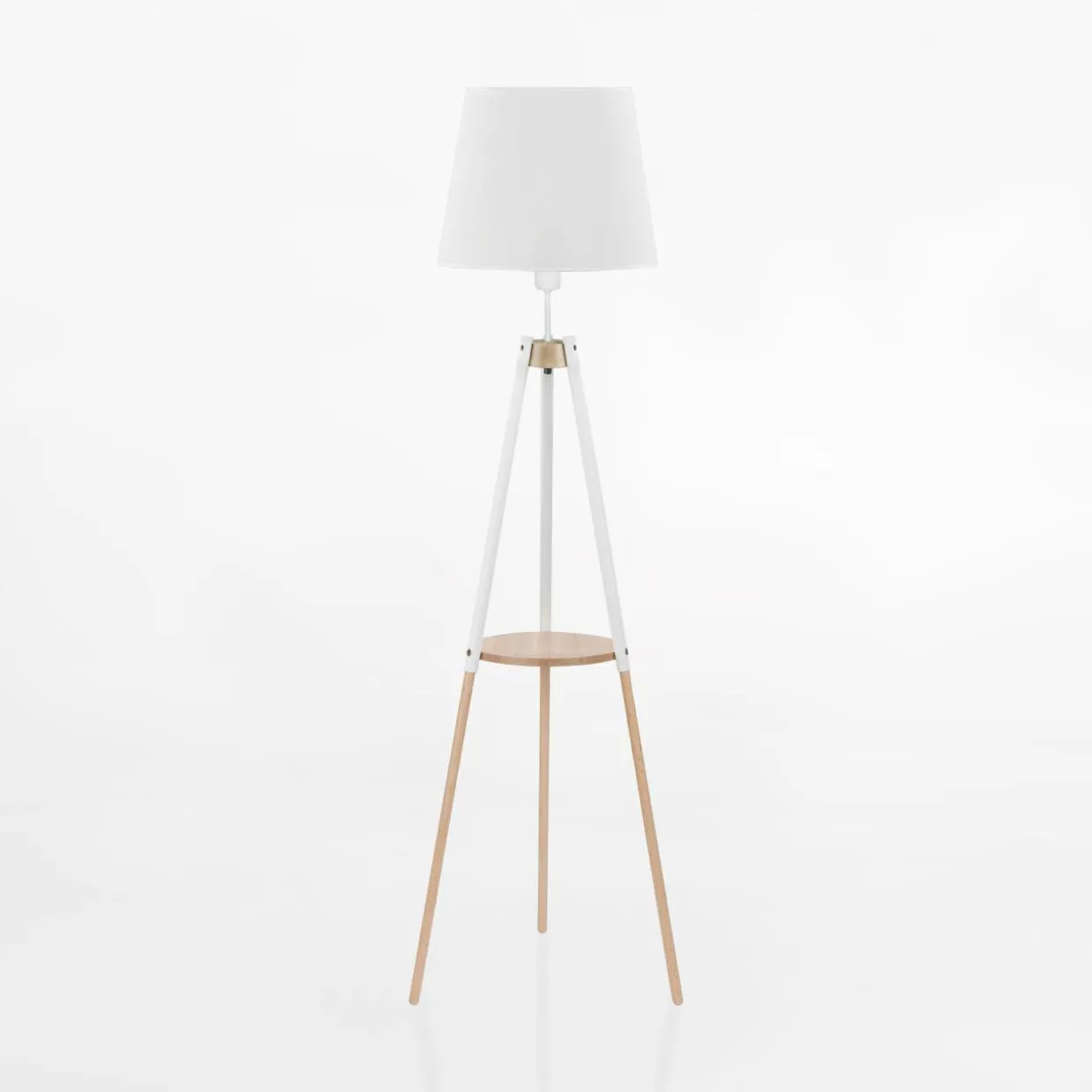 Lampa podłogowa z abażurem biała VAIO