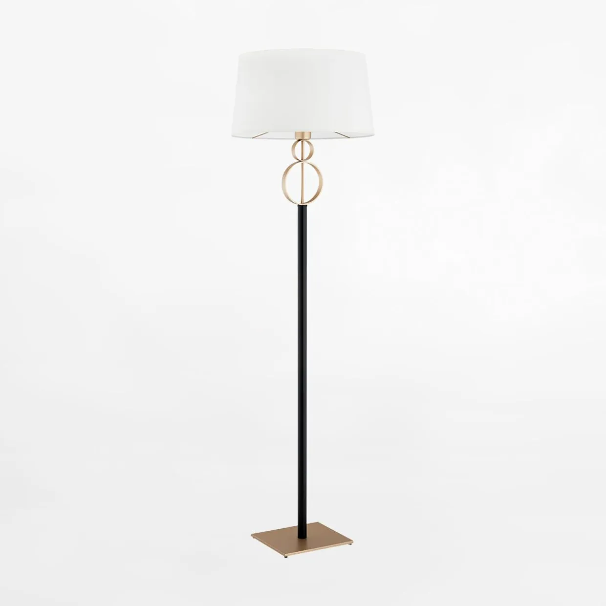 Lampa podłogowa z abażurem czarno-złota PERSEO