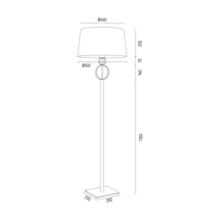 Lampa podłogowa z abażurem czarno-złota PERSEO