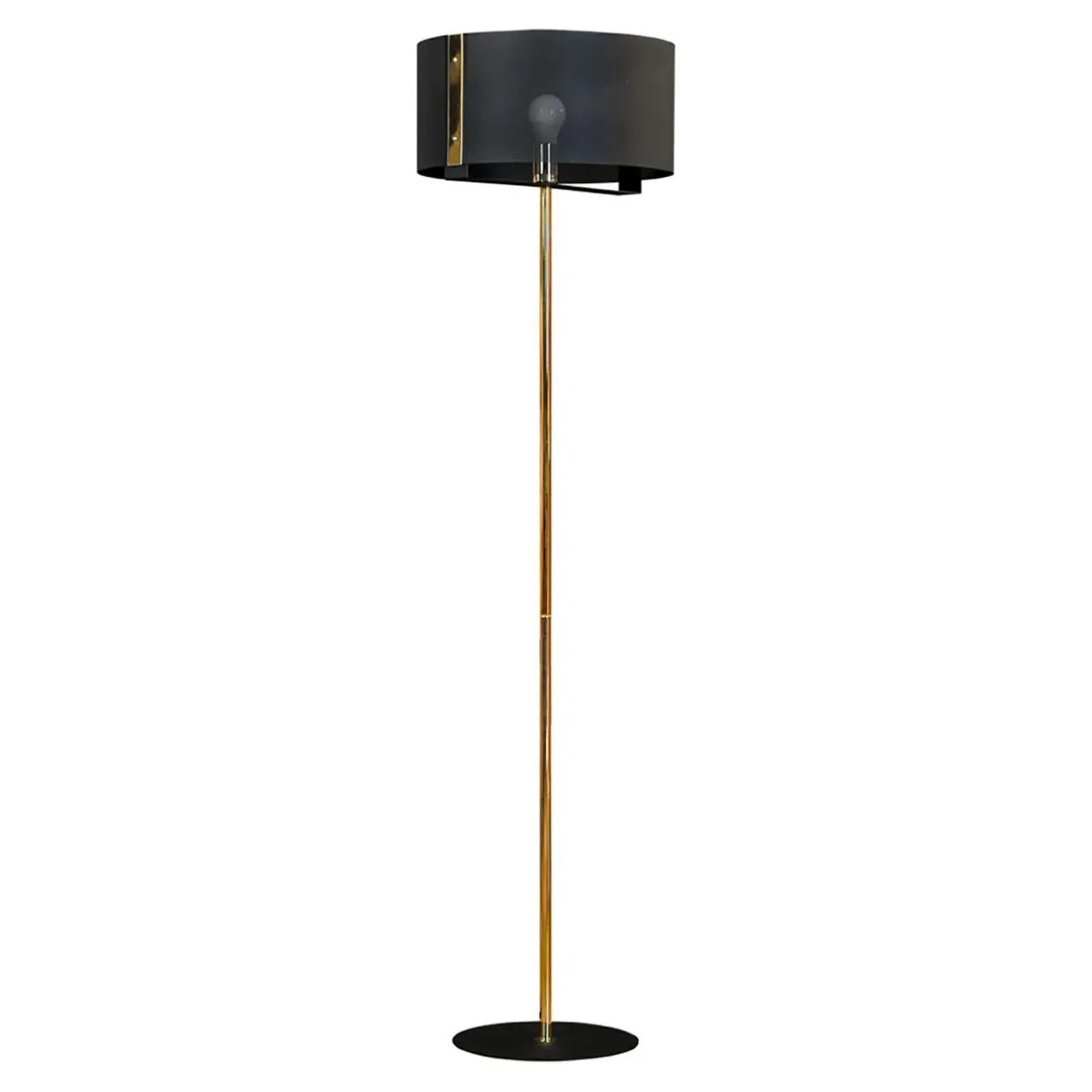 Lampa podłogowa z ozdobnym abażurem czarno-złota ETRO