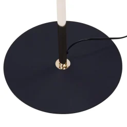 Lampa podłogowa z ozdobnym abażurem czarno-złota ETRO