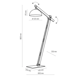 Lampa podłogowa z regulowanym ramieniem OSLO
