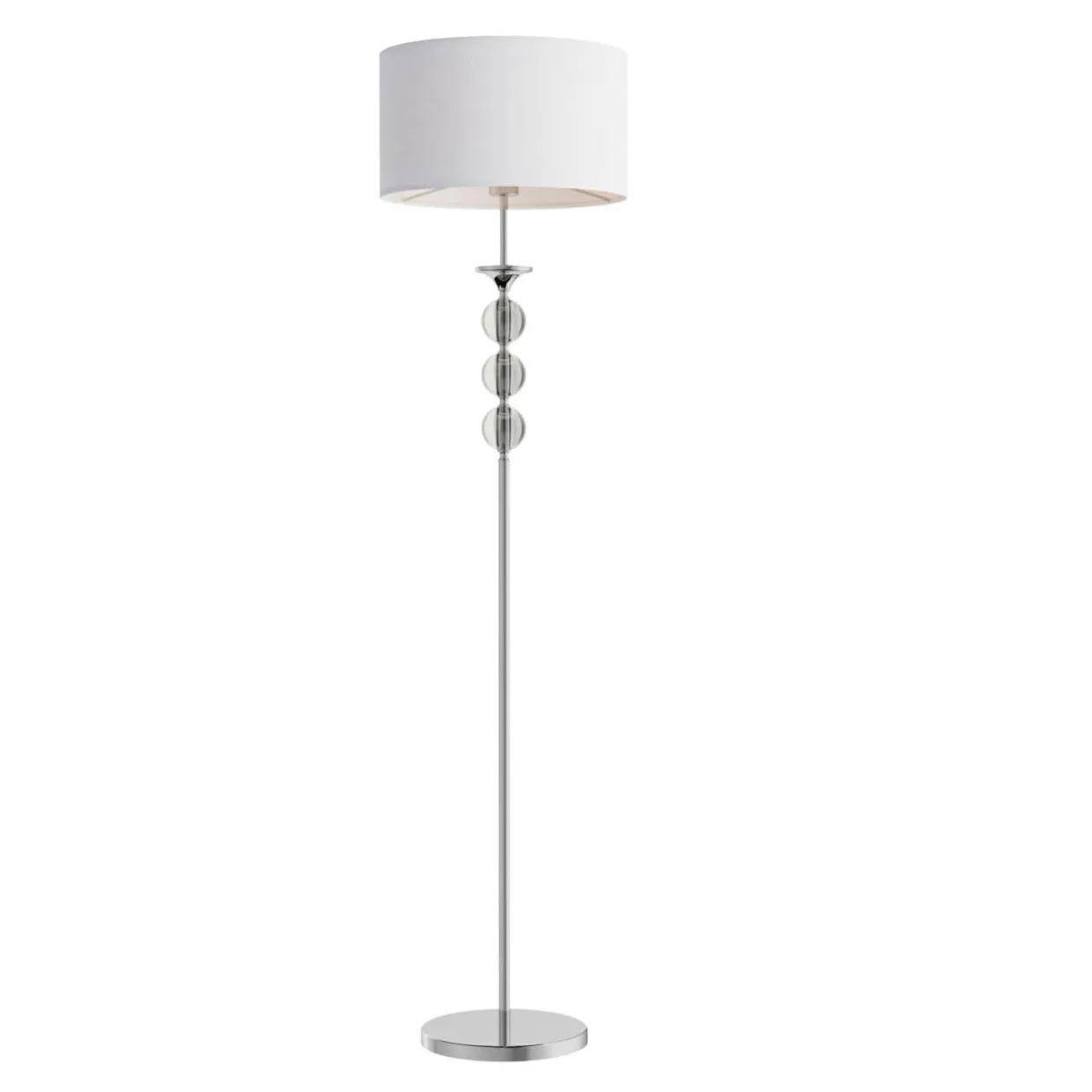 Lampa podłogowa ze szklaną ozdobą biały abażur REA