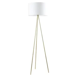 Lampa stojąca trónóg abażur biały CARA
