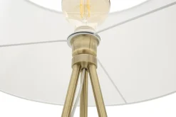Lampa stojąca trónóg abażur biały CARA