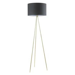 Lampa stojąca trónóg abażur czarny CARA