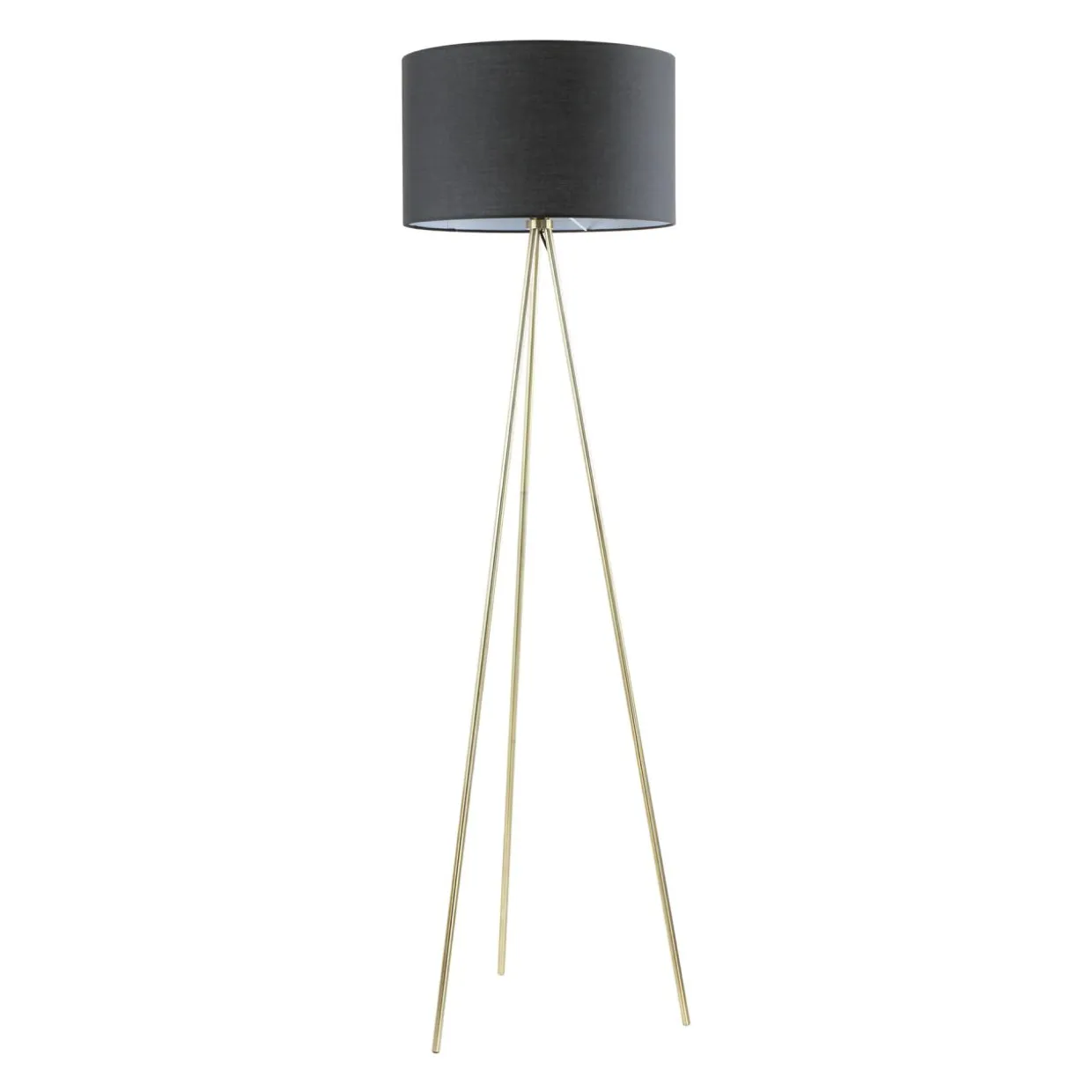 Lampa stojąca trónóg abażur czarny CARA