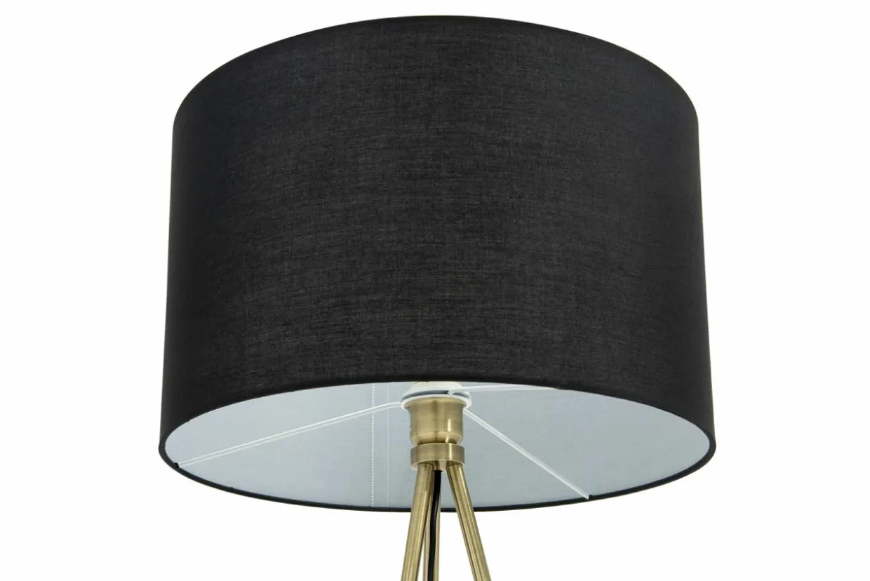 Lampa stojąca trónóg abażur czarny CARA