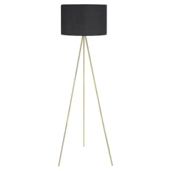 Lampa stojąca trónóg abażur czarny CARA