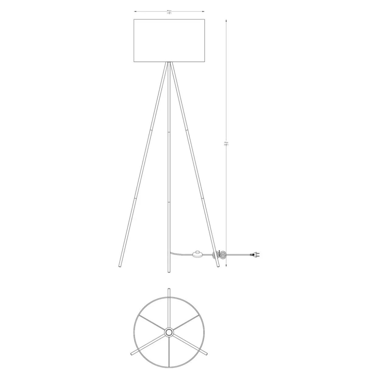 Lampa stojąca trónóg abażur czarny CARA