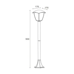 Lampa stojąca zewnętrzna LANTERN czarna