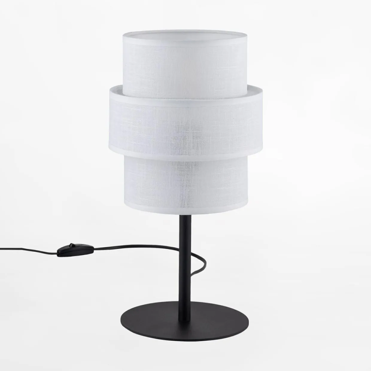 Lampa stołowa abażur biały CALISTO