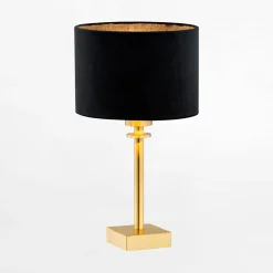 Lampa stołowa abażur czarno-złota ABBANO