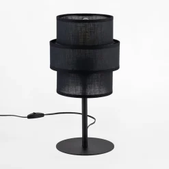 Lampa stołowa abażur czarny CALISTO