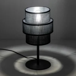 Lampa stołowa abażur czarny CALISTO